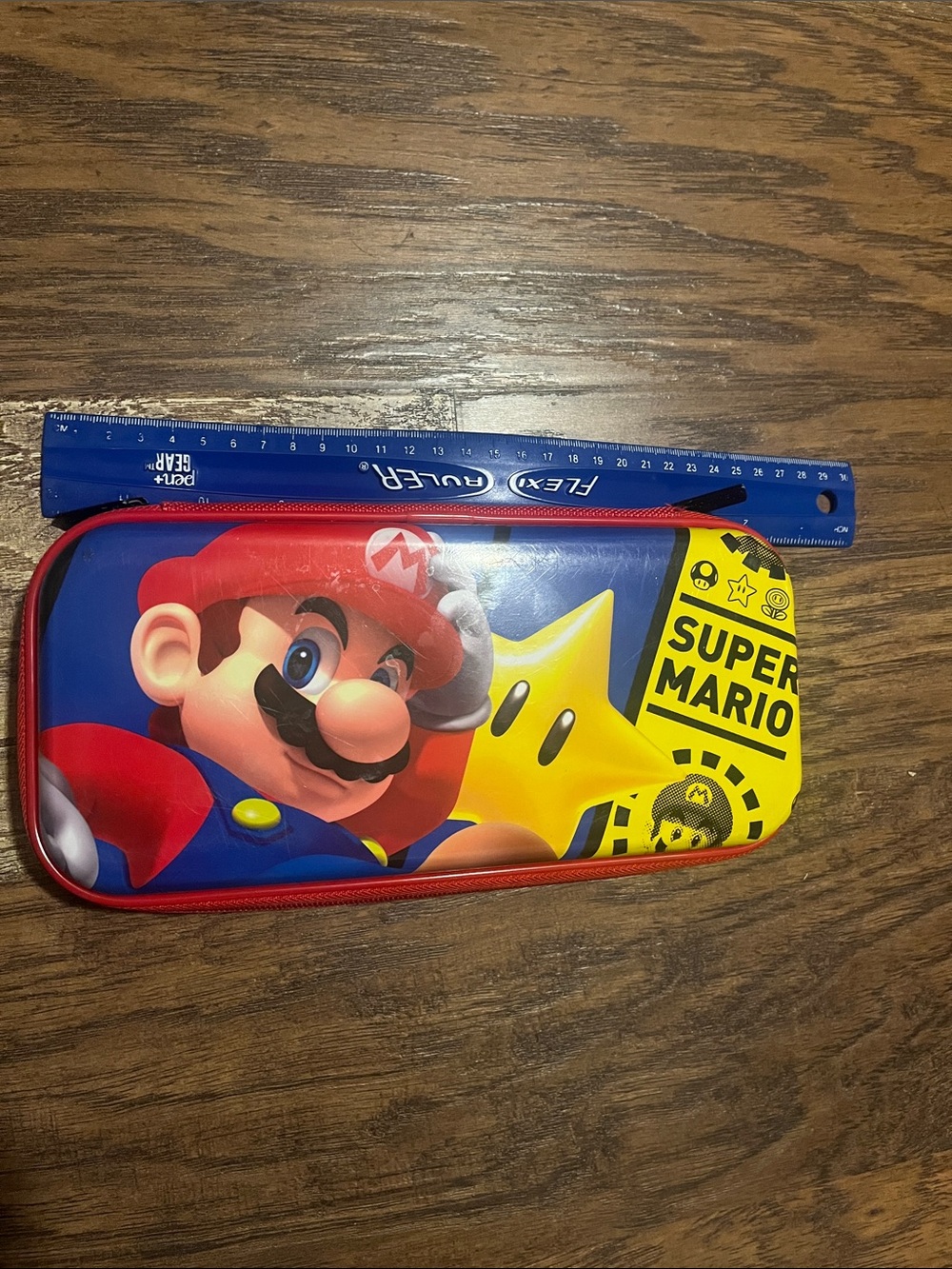 Super Mario Red & Blue Zippered Nintendo switch Case, 25cm wide X 12 cm length